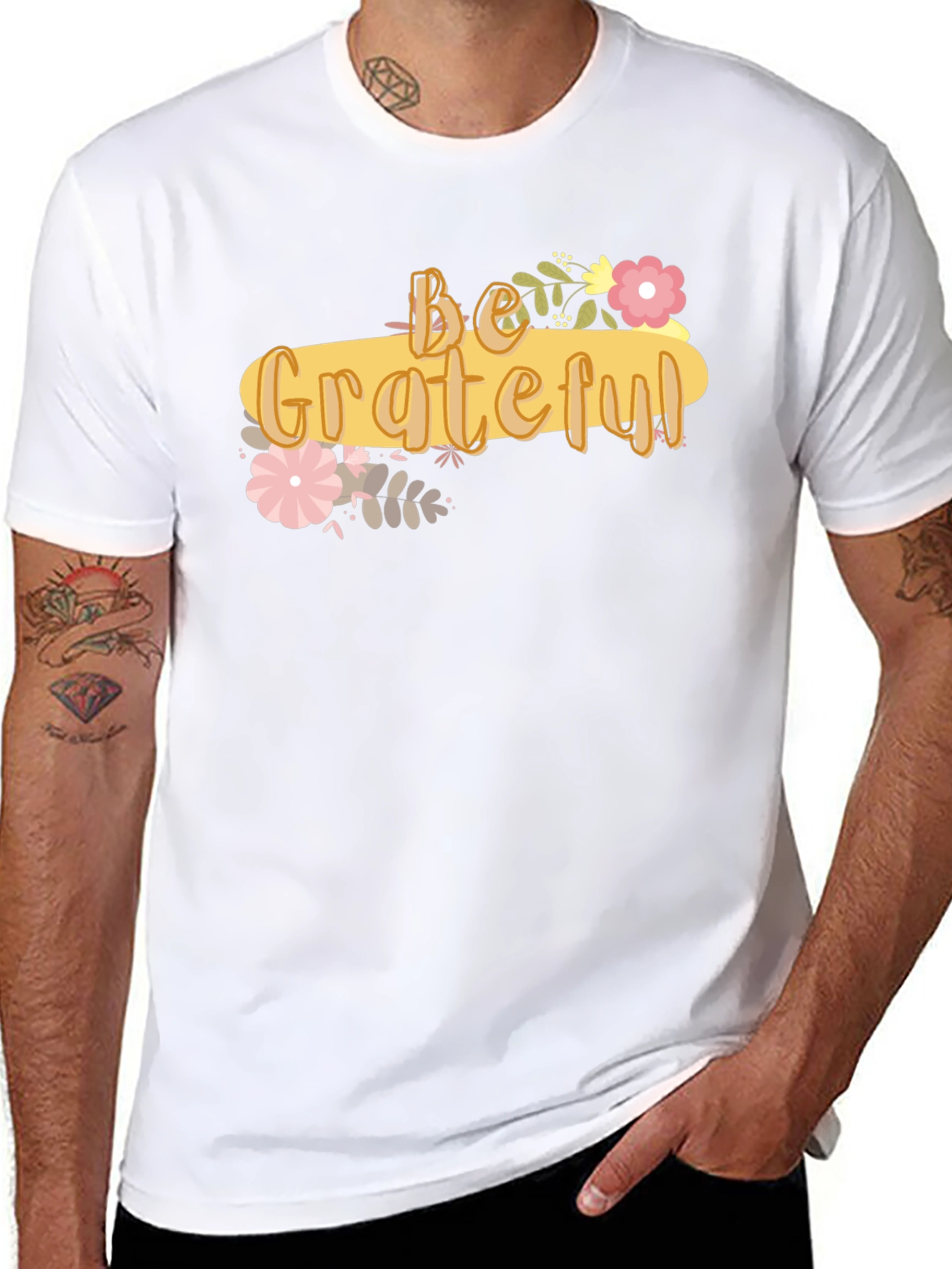 Be Grateful Graphic Tee - Soft Cotton Blend Shirt