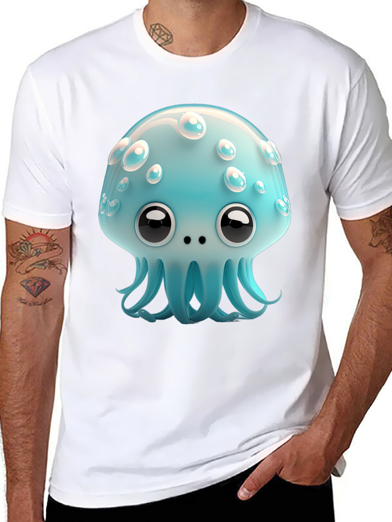 Cute Cartoon Jellyfish Graphic Tee