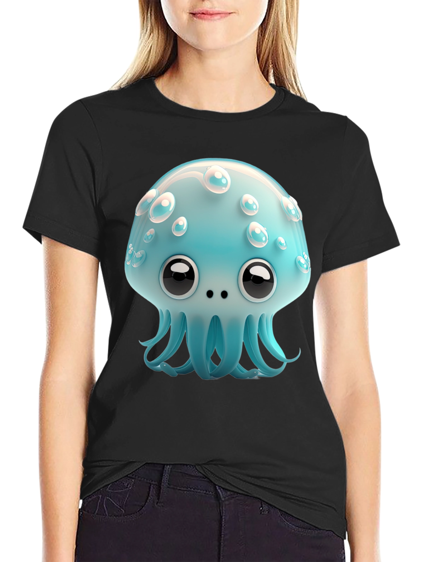 Cute Cartoon Jellyfish Graphic Tee