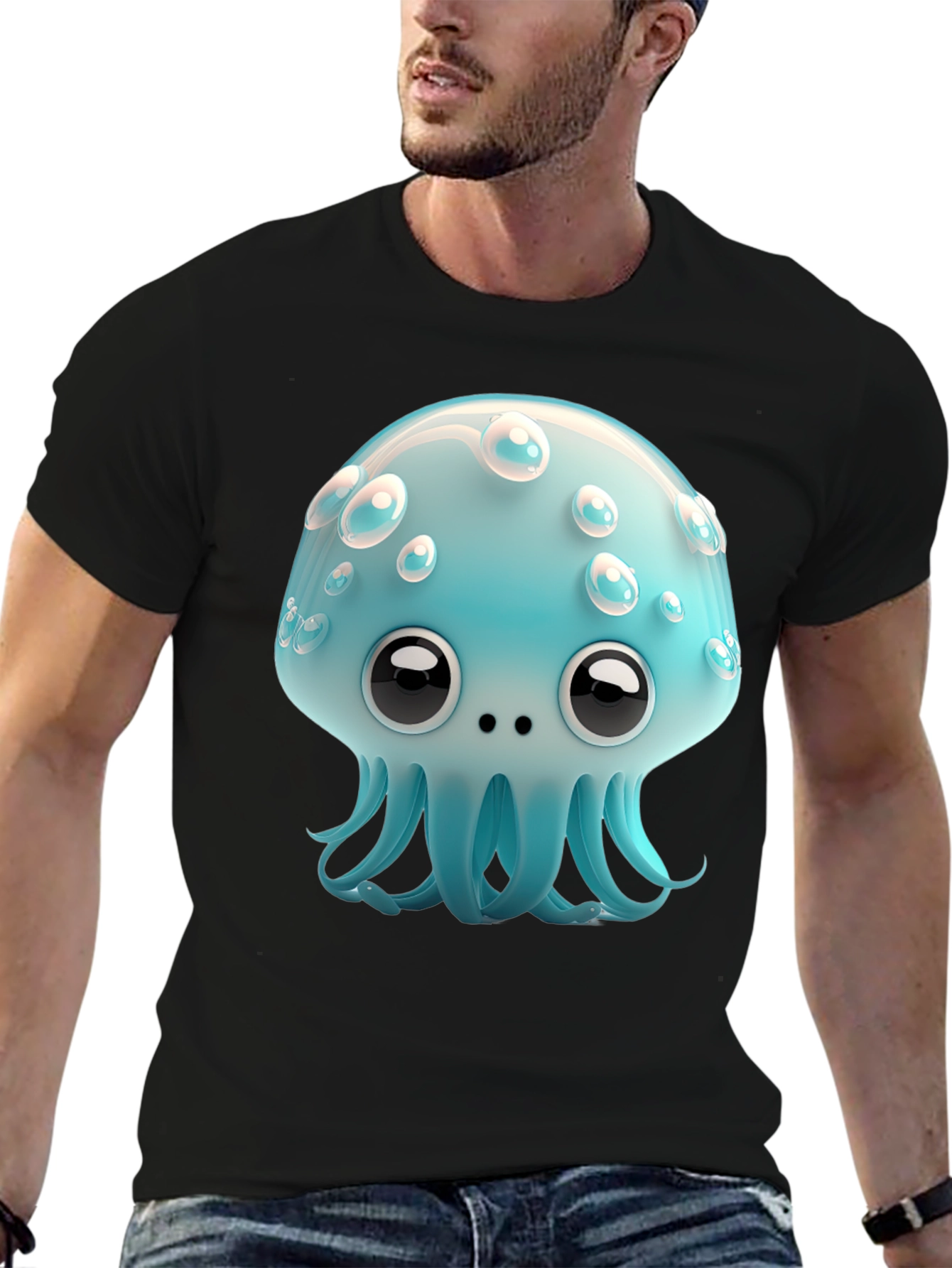 Cute Cartoon Jellyfish Graphic Tee