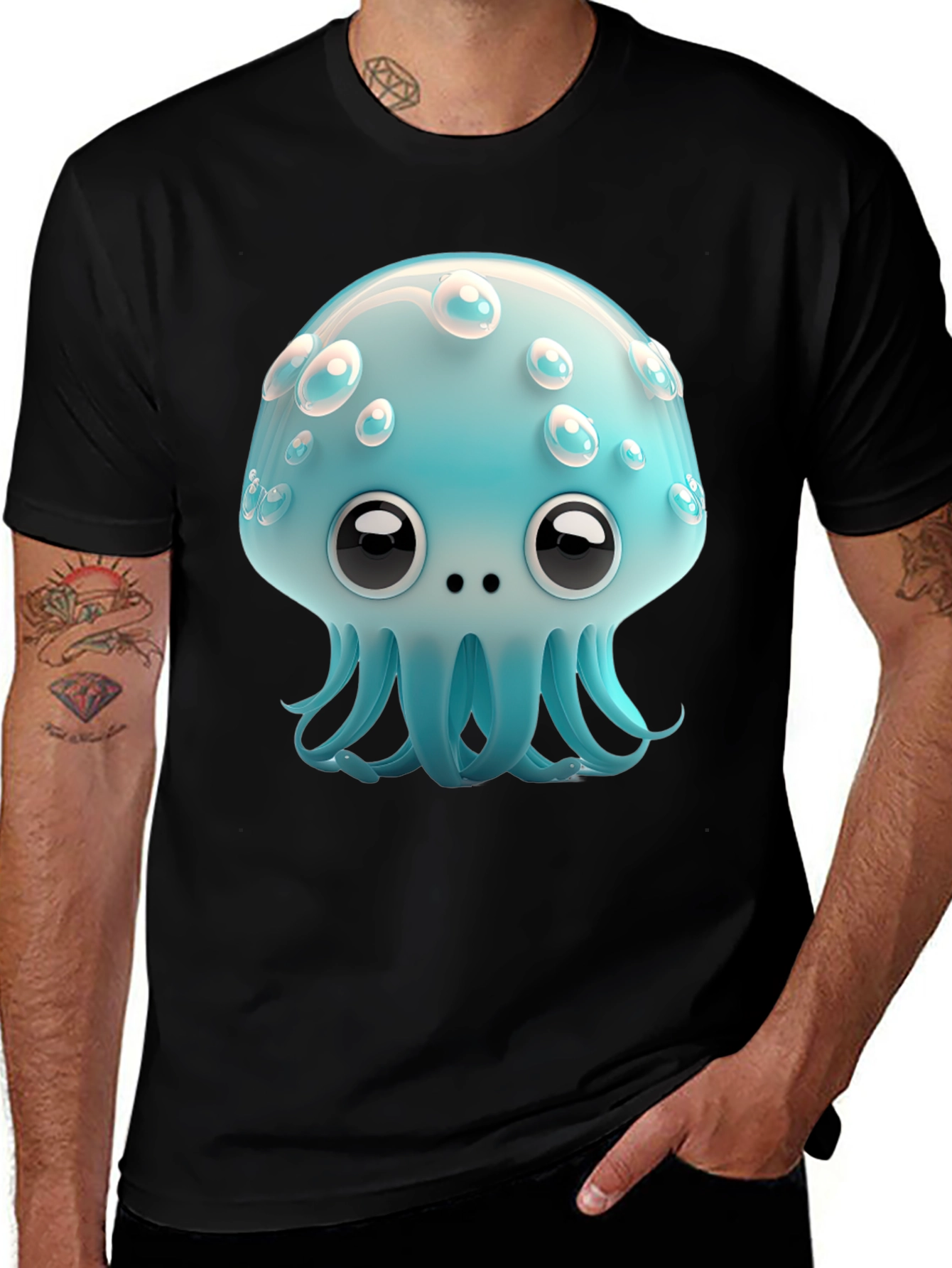 Cute Cartoon Jellyfish Graphic Tee