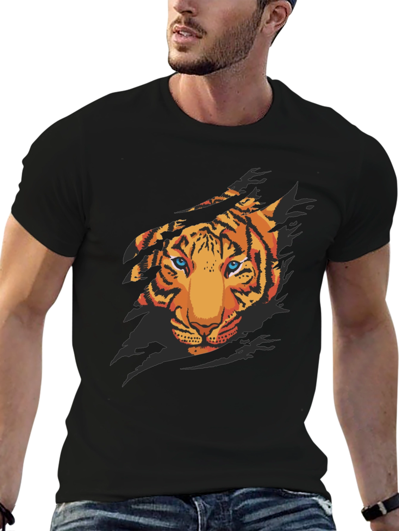 Tiger Graphic Black T-Shirt - Fierce Style