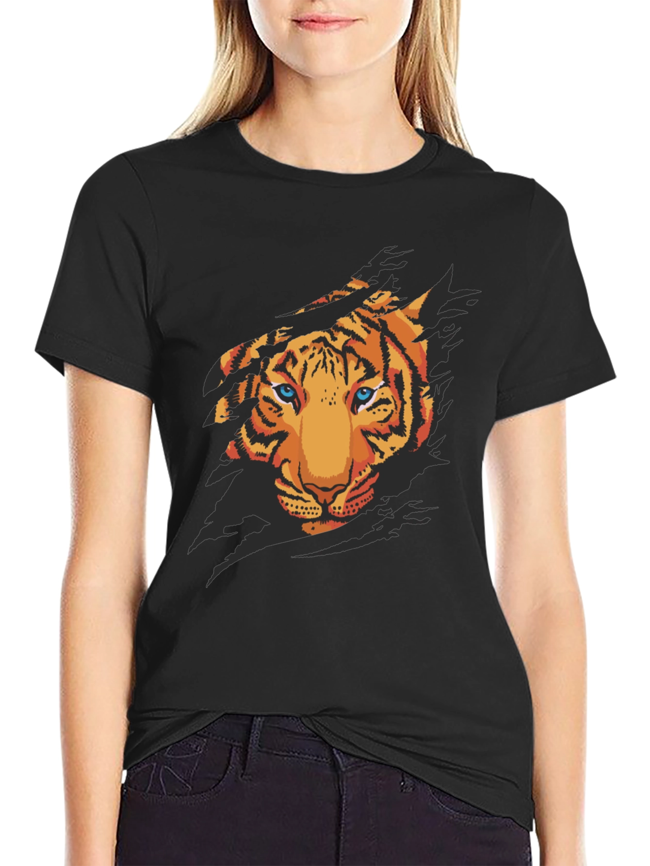 Tiger Graphic Black T-Shirt - Fierce Style