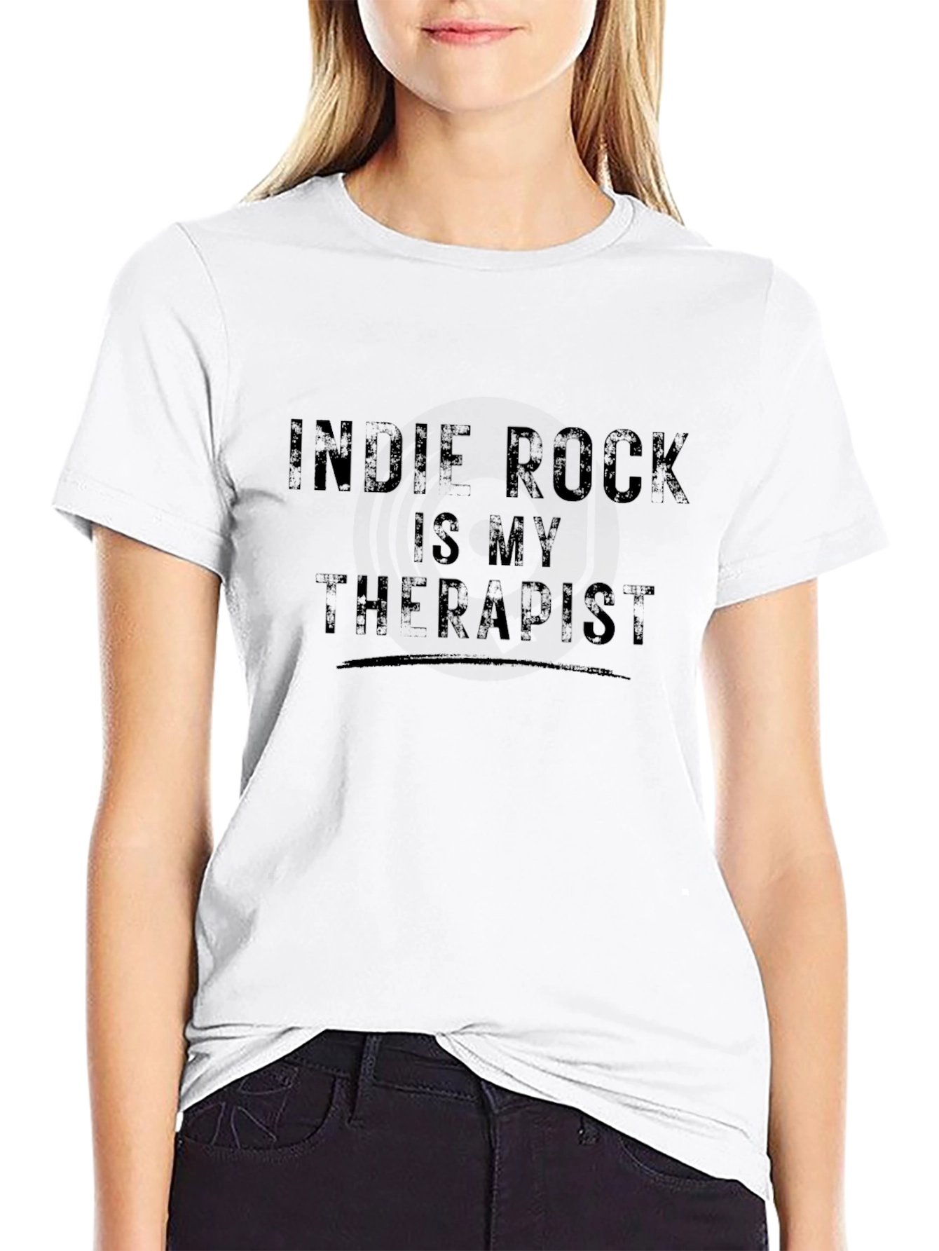 Indie Rock Is My Therapist Black Tee Shirt
