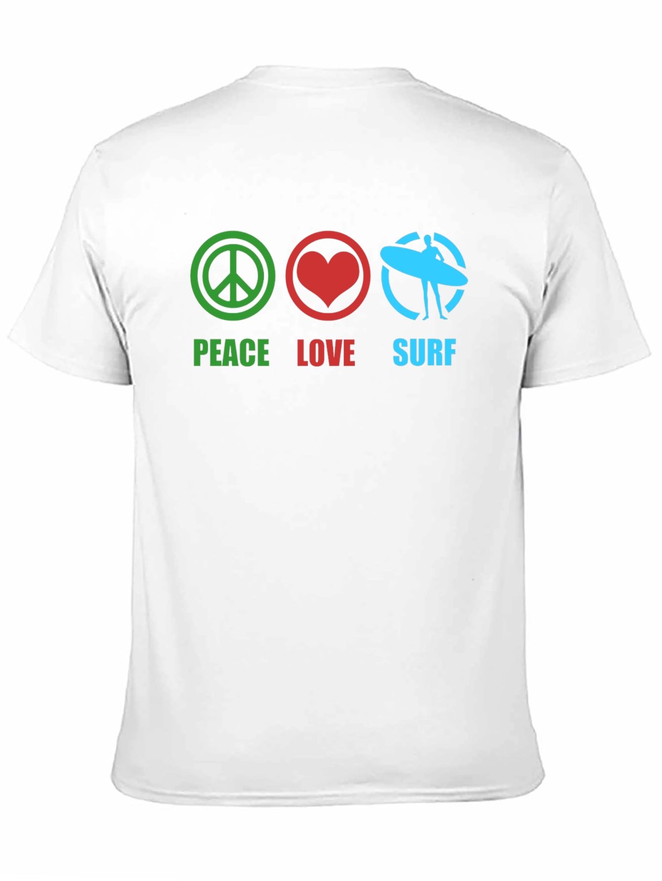 Peace Love Surf Black Graphic T-Shirt