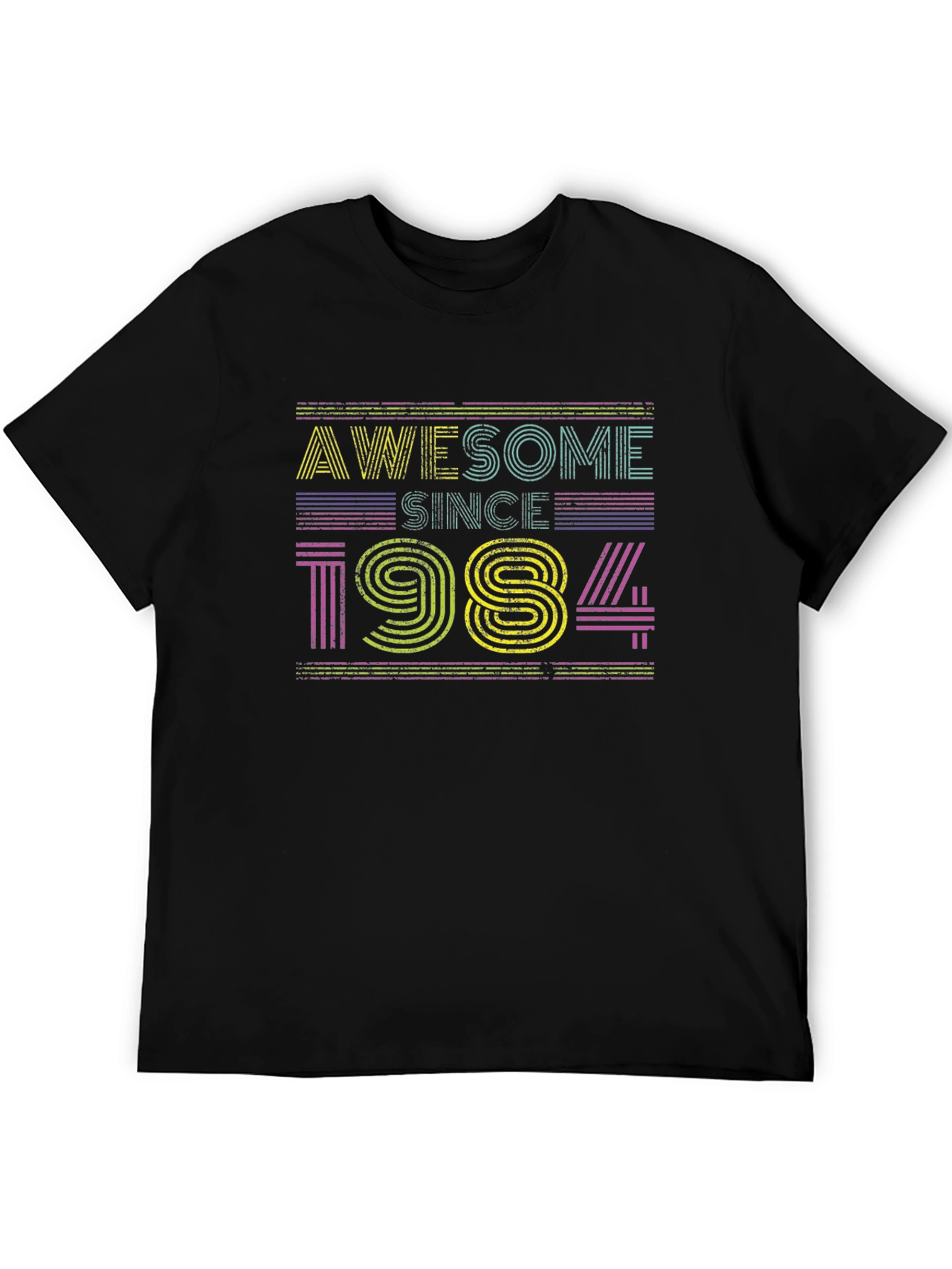Awesome Since 1984 Black Graphic T-Shirt