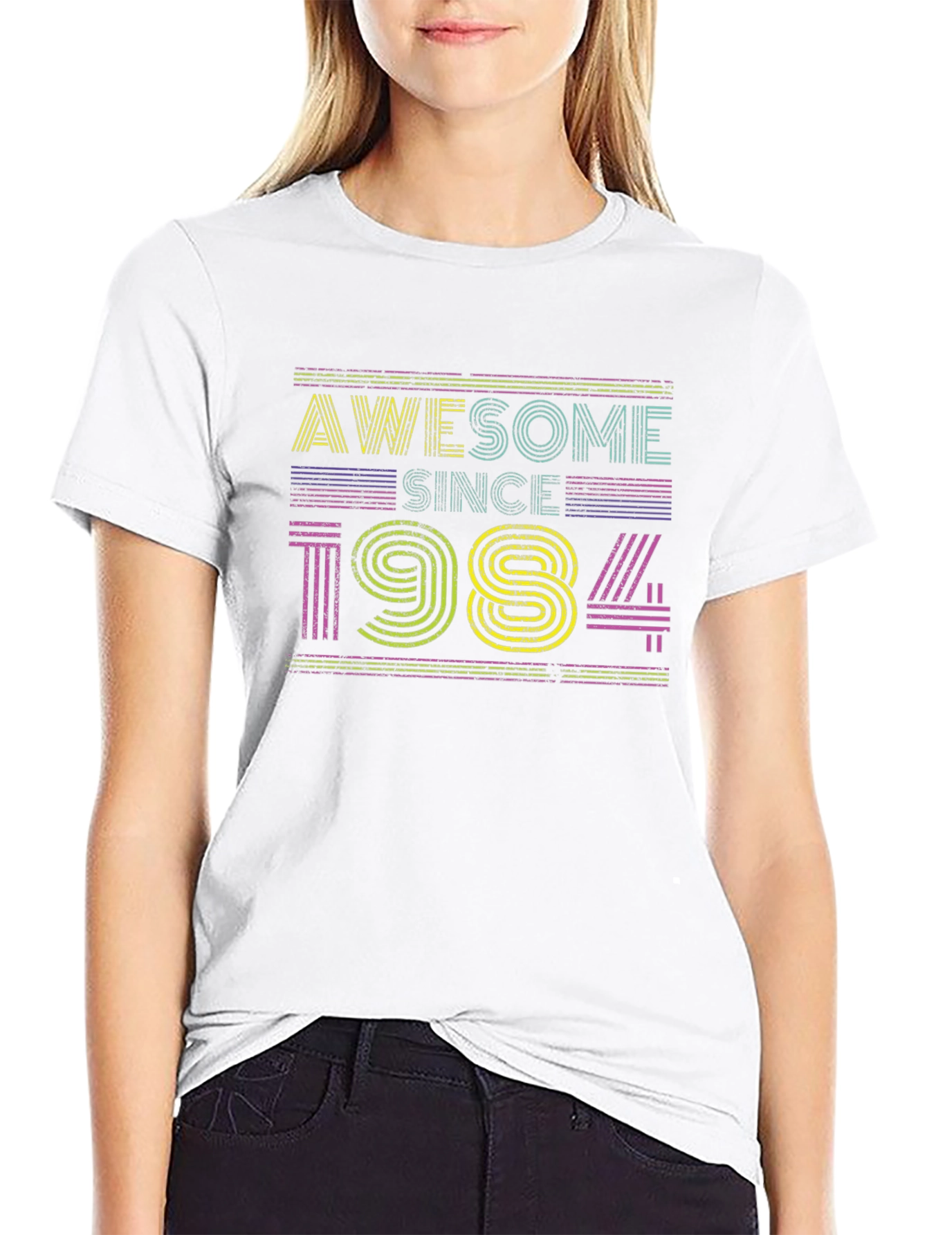 Awesome Since 1984 Black Graphic T-Shirt