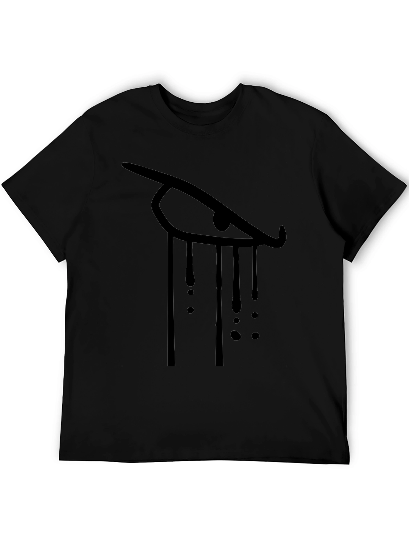 Teary Eye Graphic Black T-Shirt
