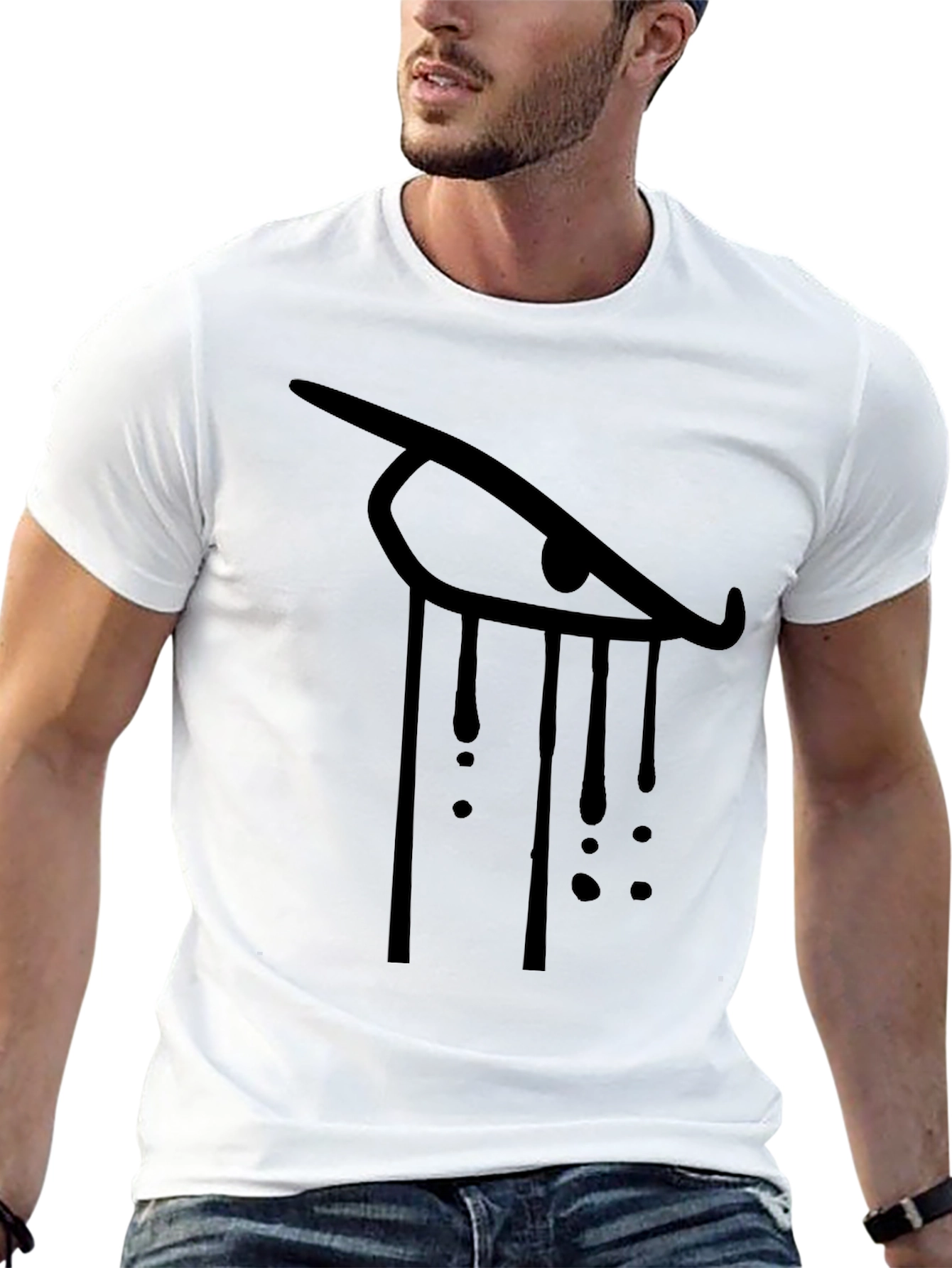 Teary Eye Graphic Black T-Shirt