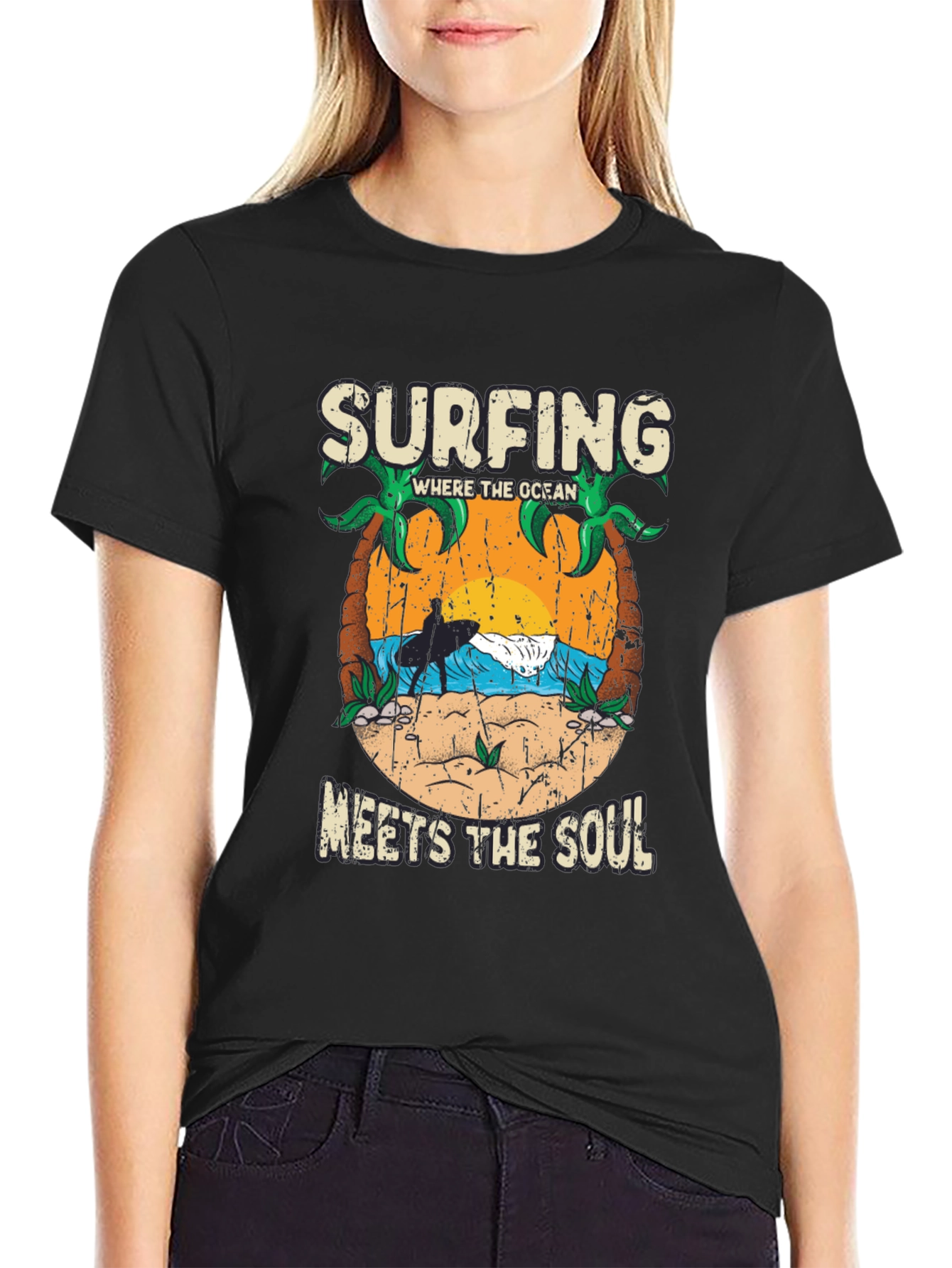 Surfing Where the Ocean Meets the Soul Tee