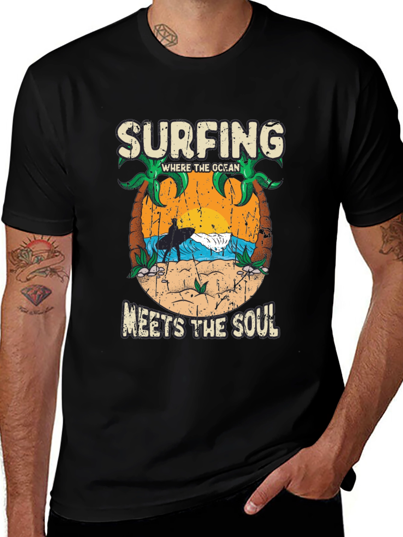 Surfing Where the Ocean Meets the Soul Tee
