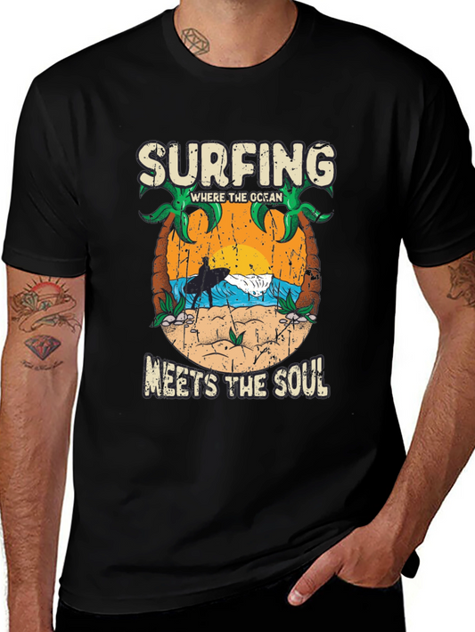 Surfing Where the Ocean Meets the Soul Tee
