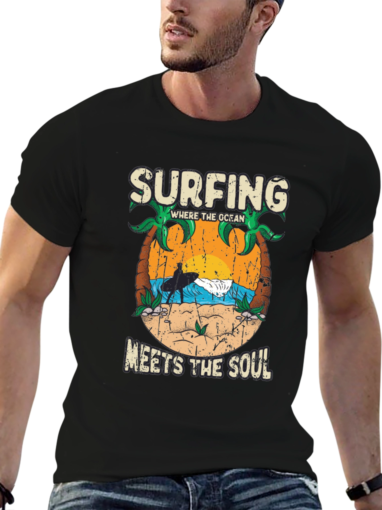 Surfing Where the Ocean Meets the Soul Tee