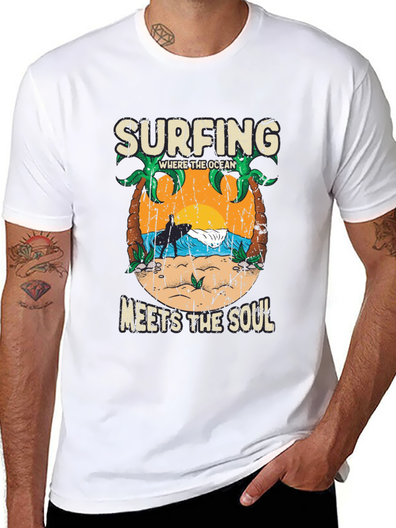 Surfing Where the Ocean Meets the Soul Tee