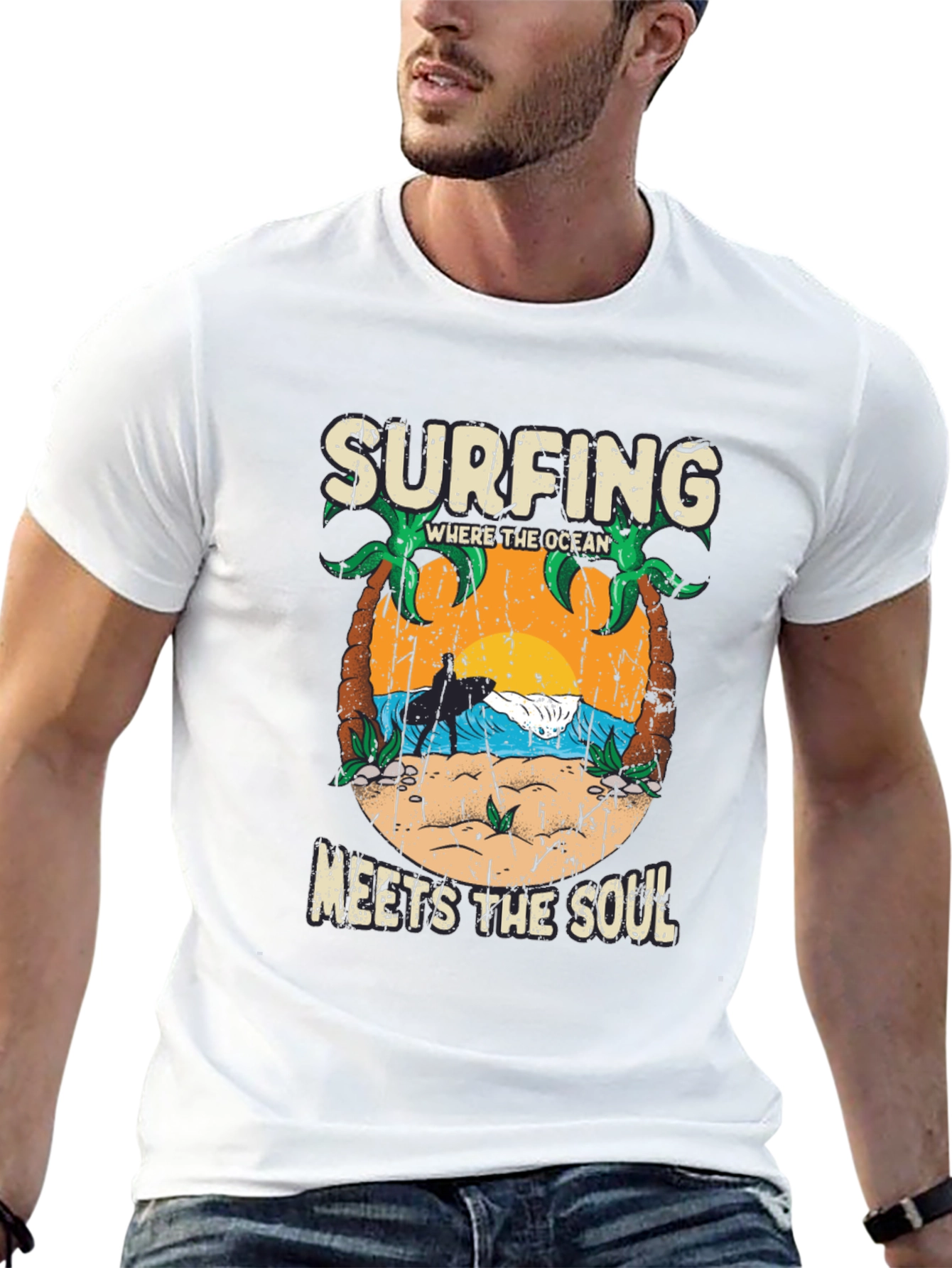 Surfing Where the Ocean Meets the Soul Tee