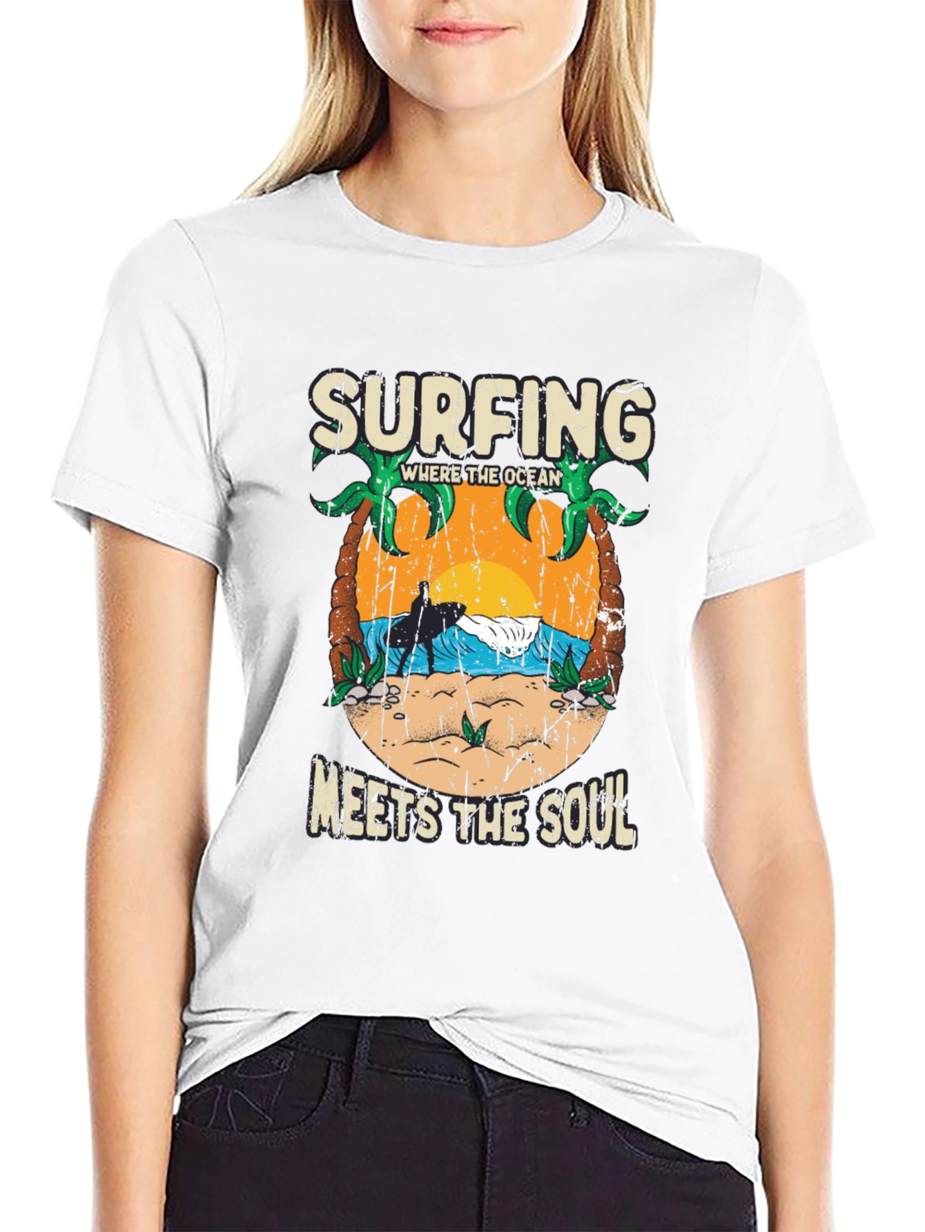 Surfing Where the Ocean Meets the Soul Tee