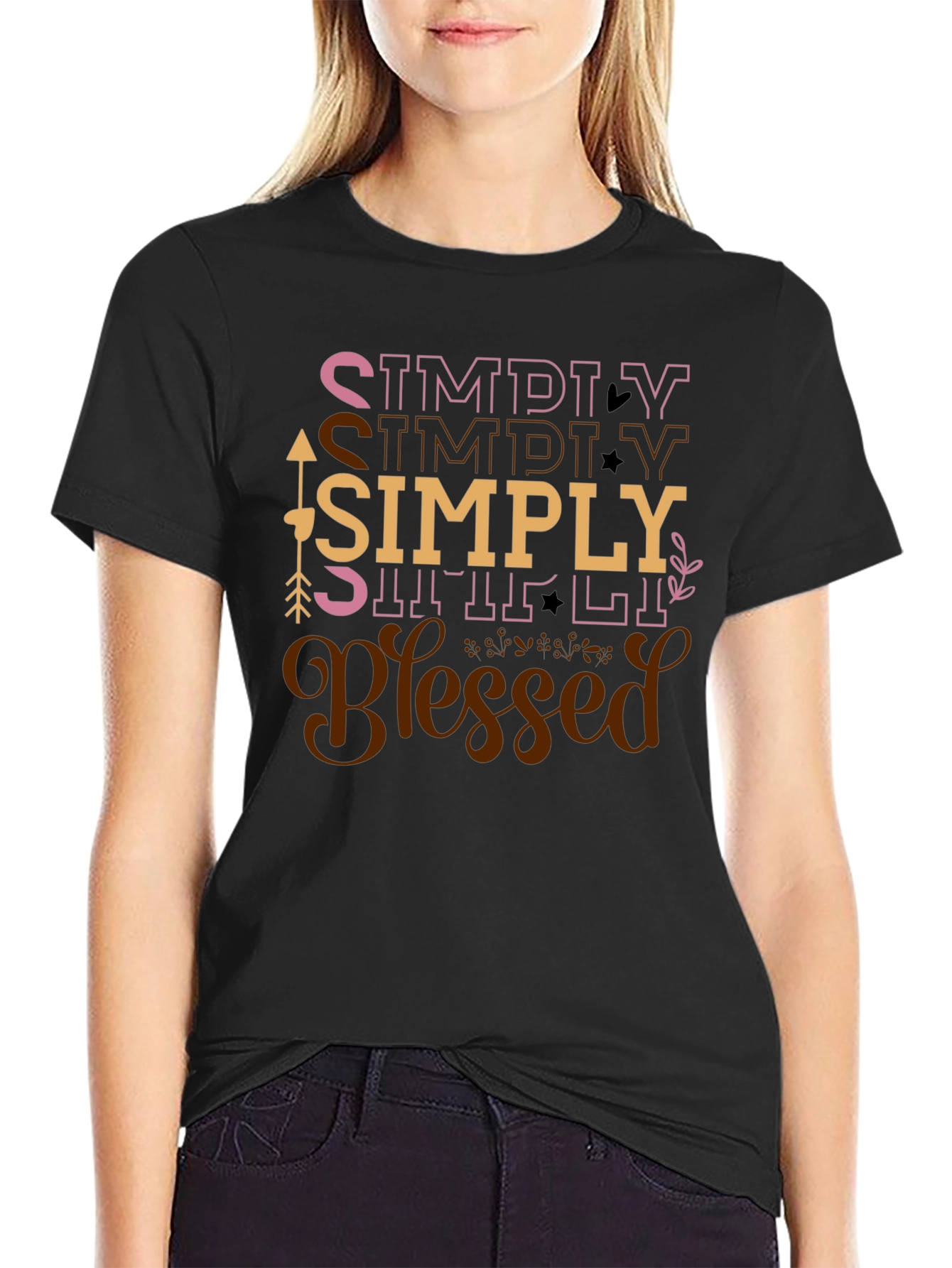 Simply Blessed Graphic Tee - Black