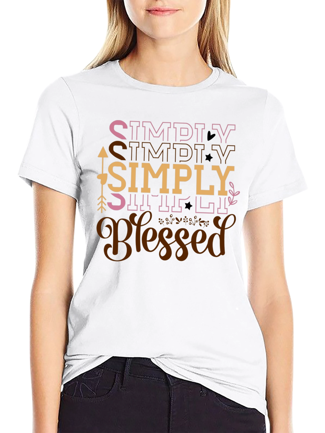 Simply Blessed Graphic Tee - Black