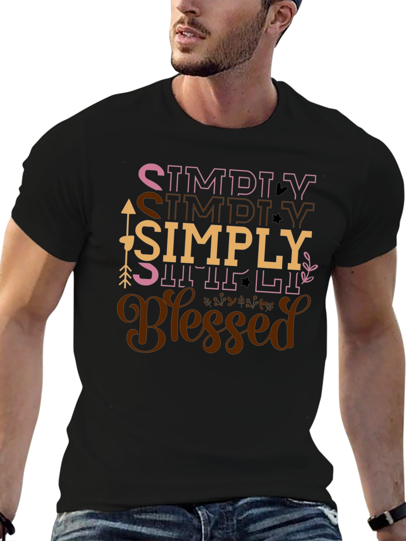 Simply Blessed Graphic Tee - Black