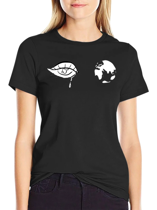 Eye and World Graphic Black T-Shirt
