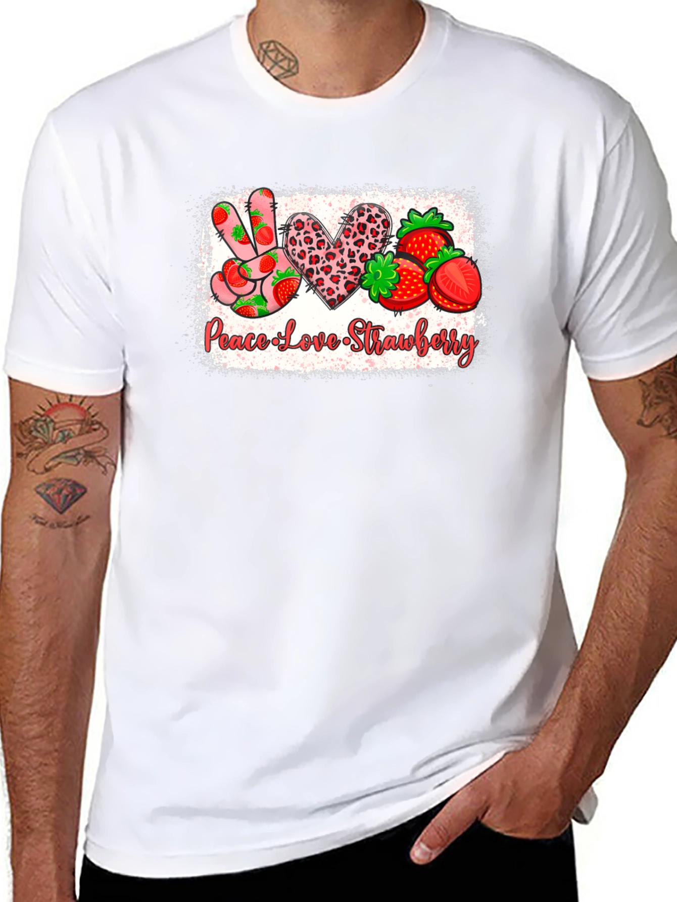 Peace Love Strawberry Graphic Tee