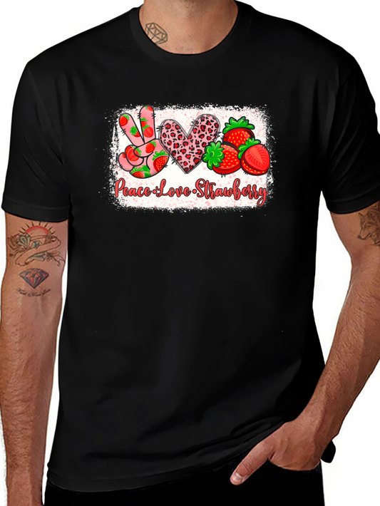 Peace Love Strawberry Graphic Tee