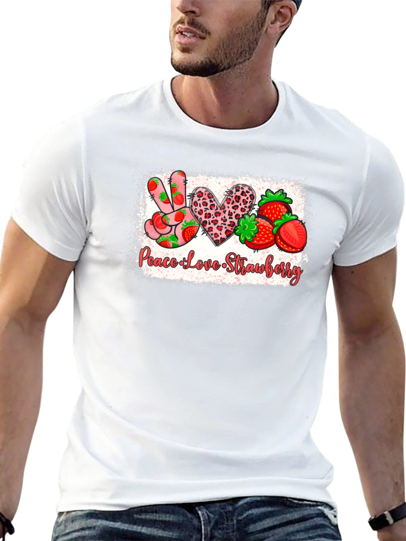 Peace Love Strawberry Graphic Tee