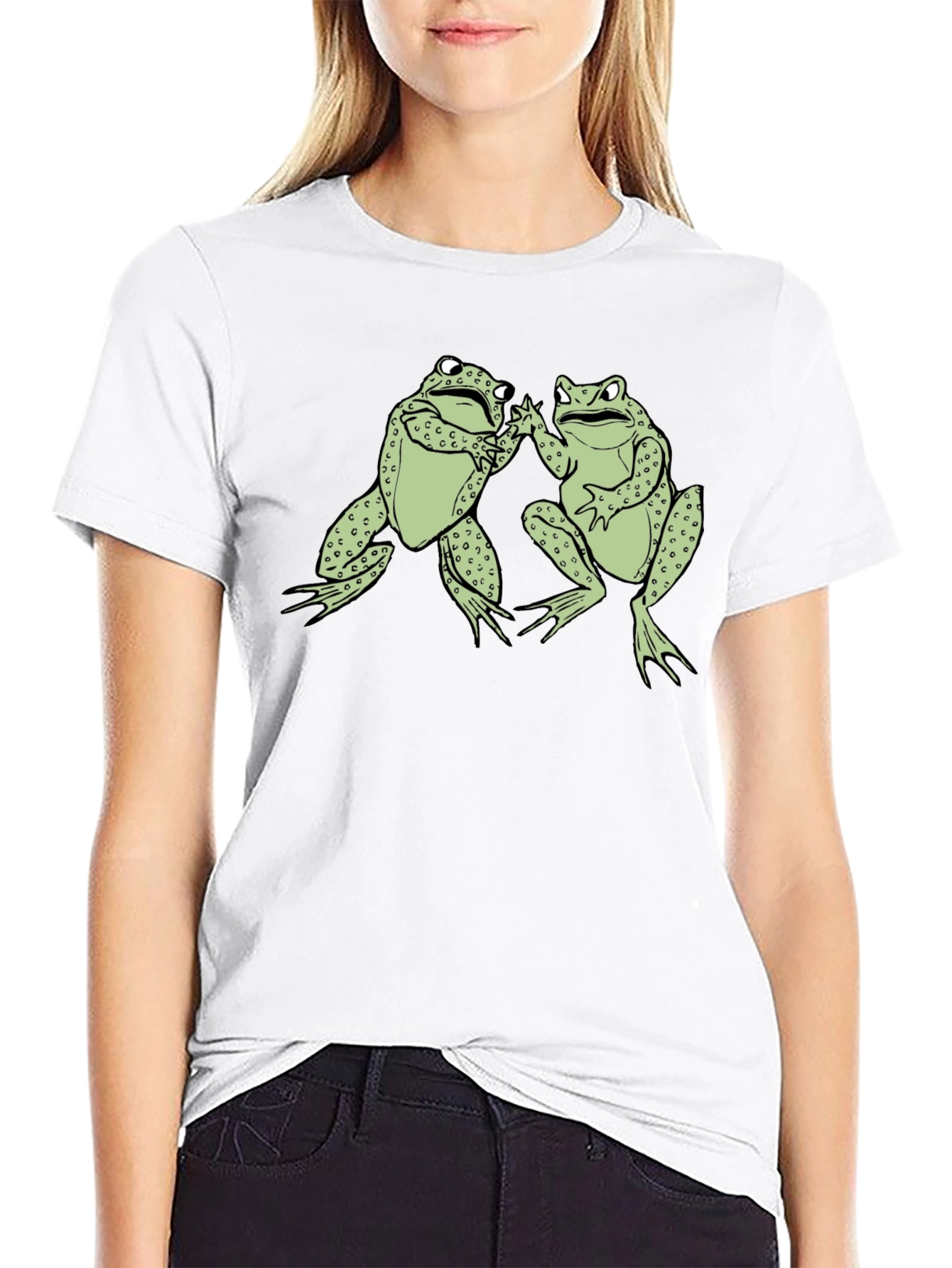 Frog Buddies Black T-Shirt Fun Graphic Tee
