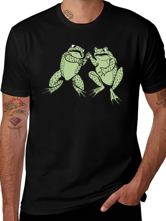 Frog Buddies Black T-Shirt Fun Graphic Tee