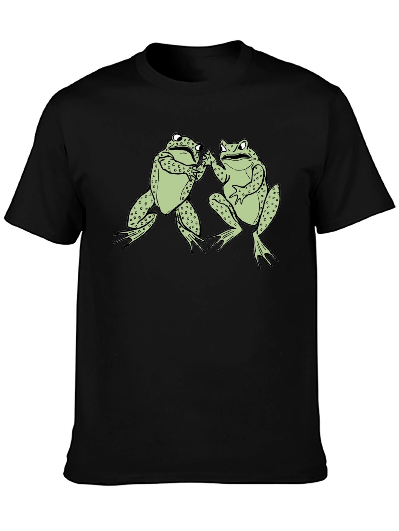 Frog Buddies Black T-Shirt Fun Graphic Tee