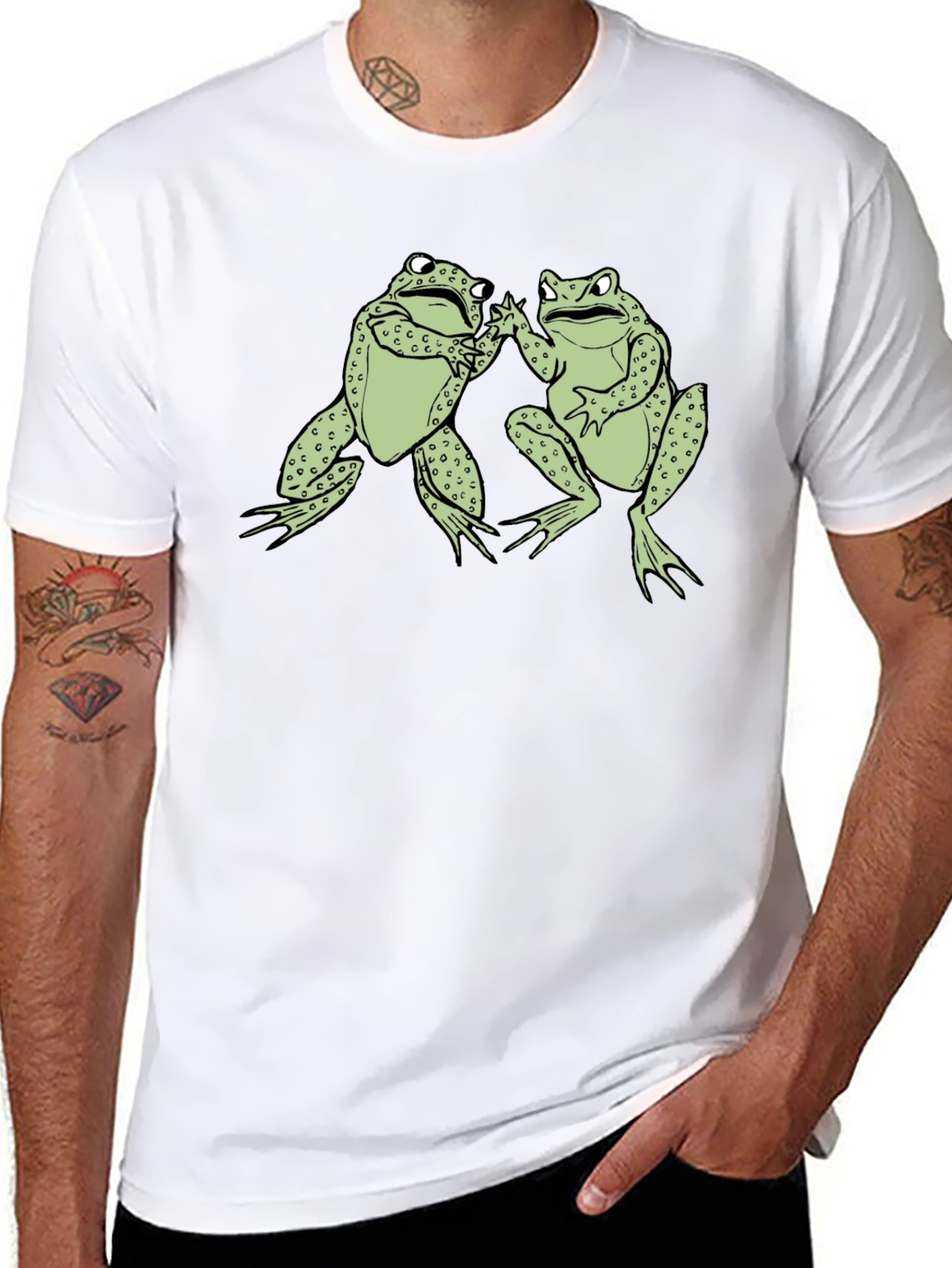 Frog Buddies Black T-Shirt Fun Graphic Tee