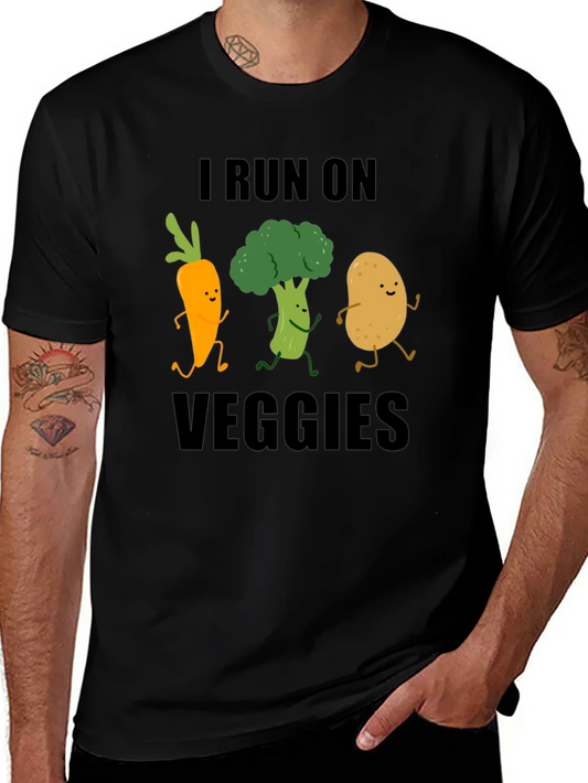 I Run on Veggies Graphic Tee - Vegan Lifestyle Shirt