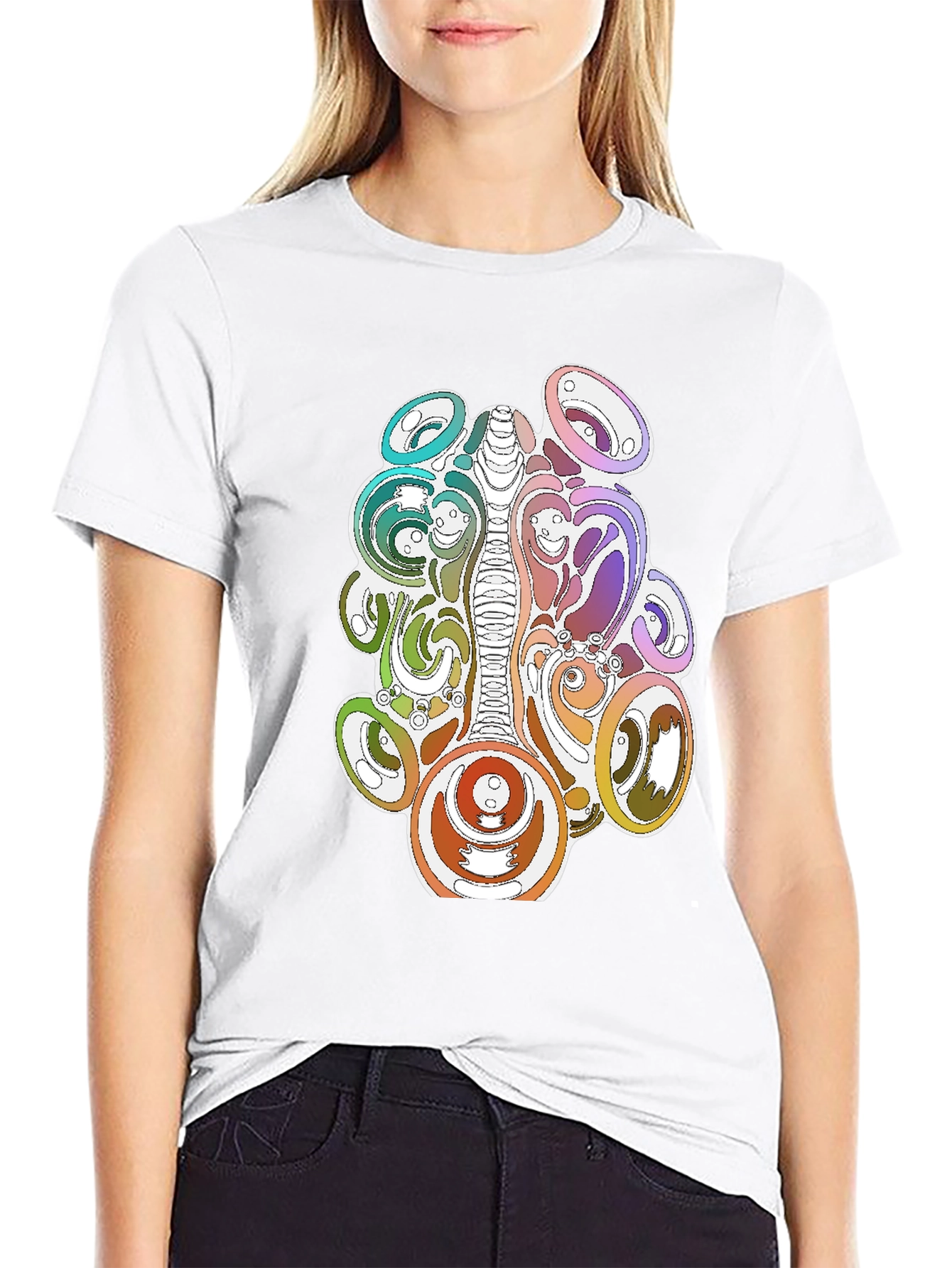 Psychedelic Graphic Print Black T-Shirt