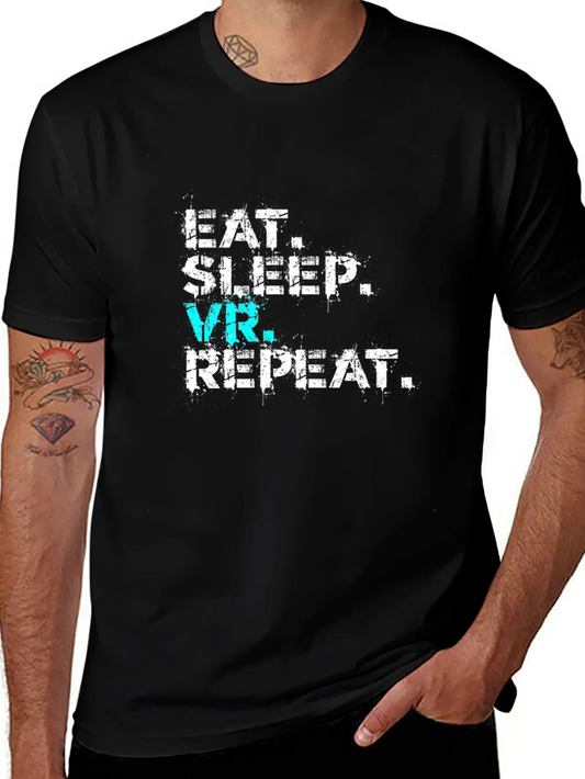 Eat Sleep VR Repeat Black T-Shirt