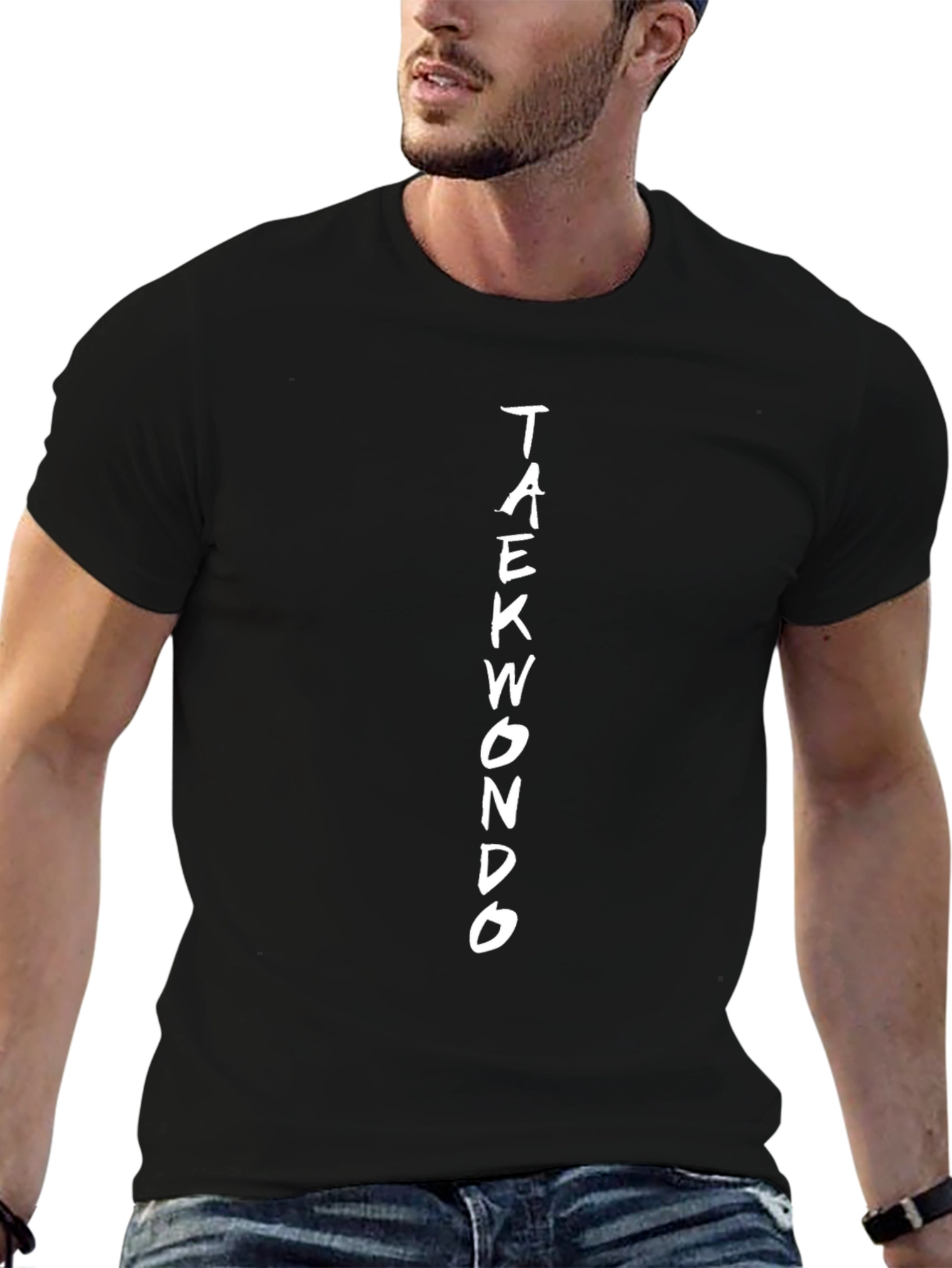 Taekwondo Text Graphic Black T-Shirt
