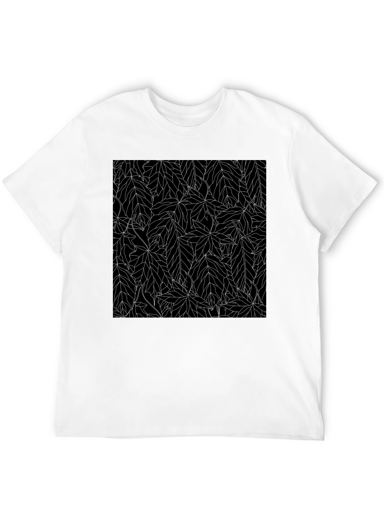 Black Leaf Pattern Tee