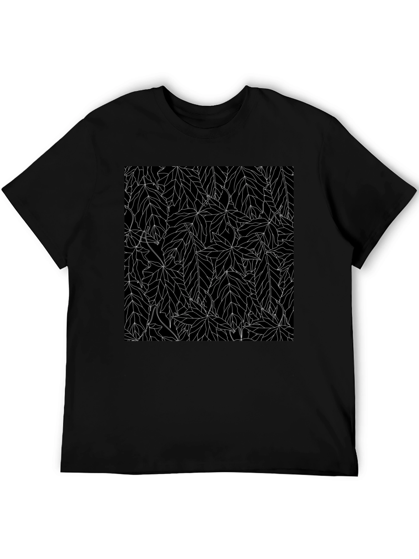 Black Leaf Pattern Tee