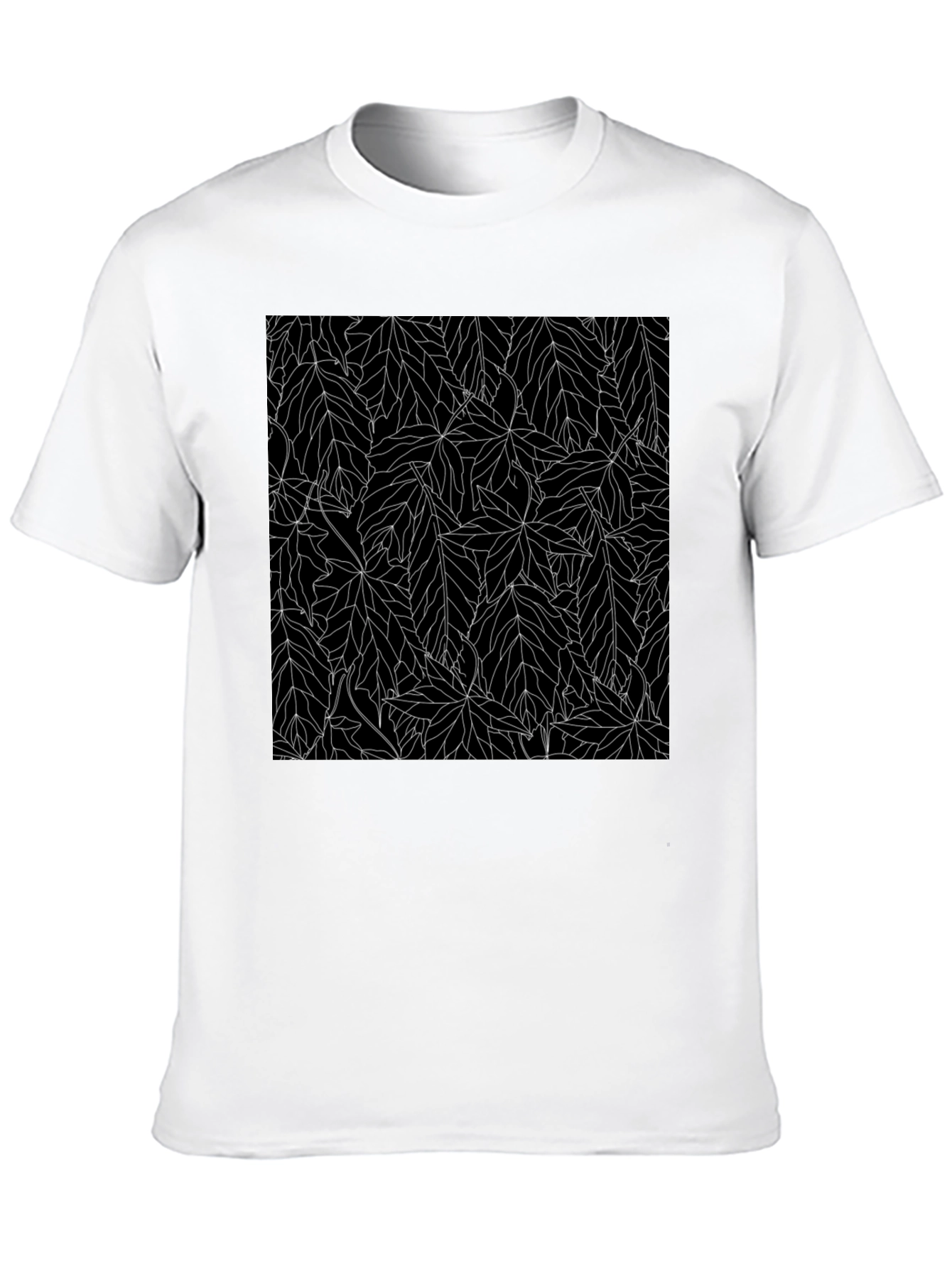 Black Leaf Pattern Tee