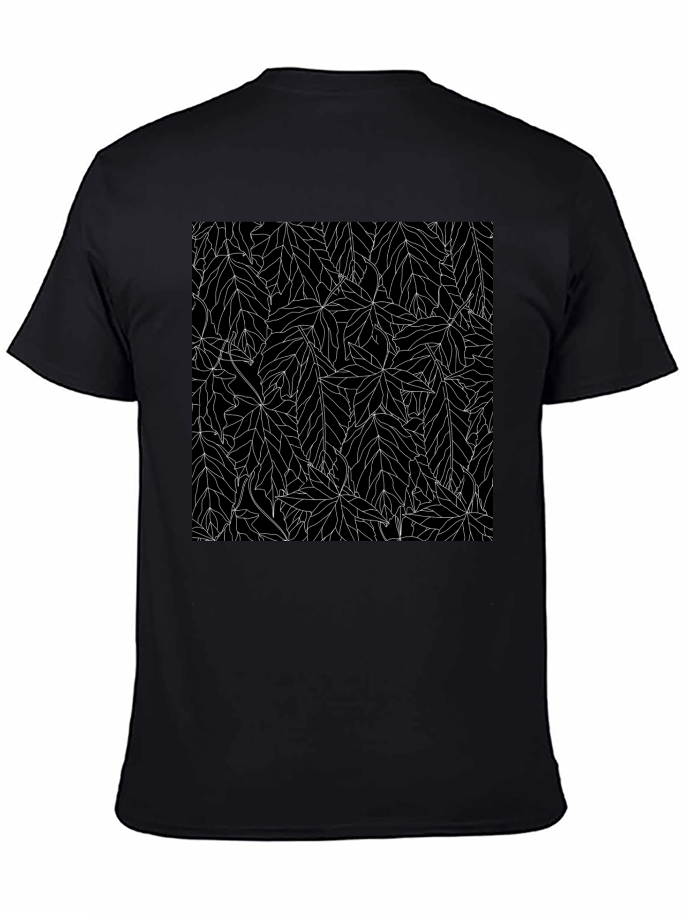 Black Leaf Pattern Tee
