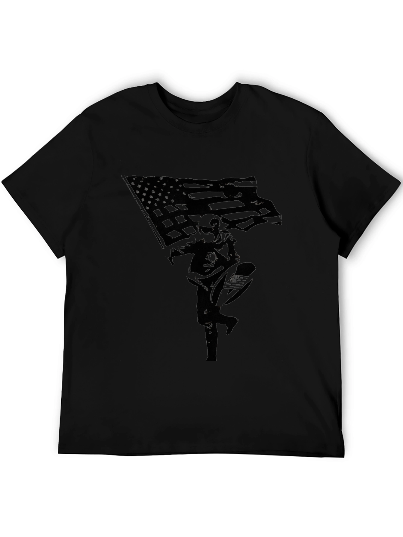 Patriotic Soldier Graphic Tee - Black