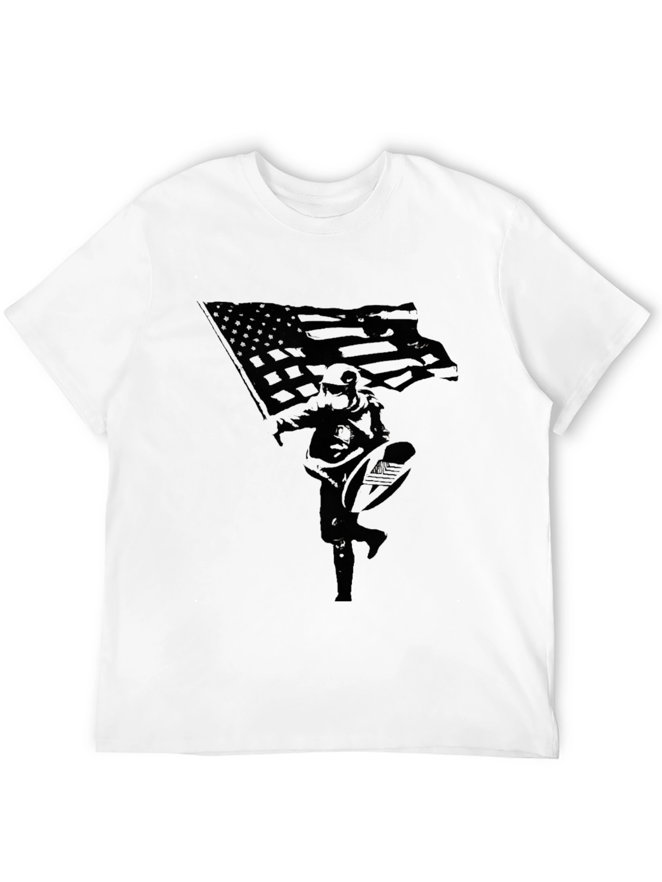 Patriotic Soldier Graphic Tee - Black