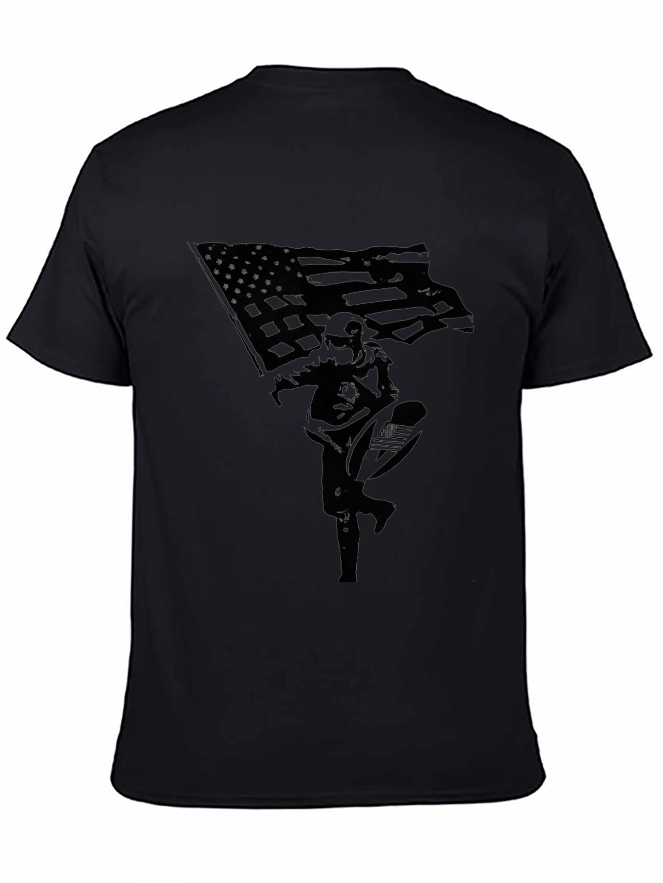 Patriotic Soldier Graphic Tee - Black