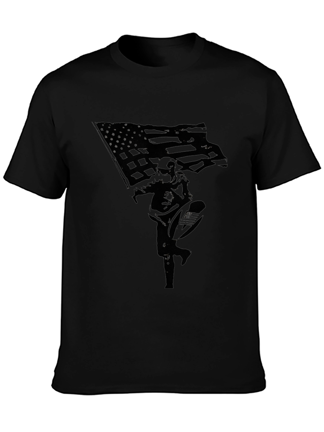 Patriotic Soldier Graphic Tee - Black