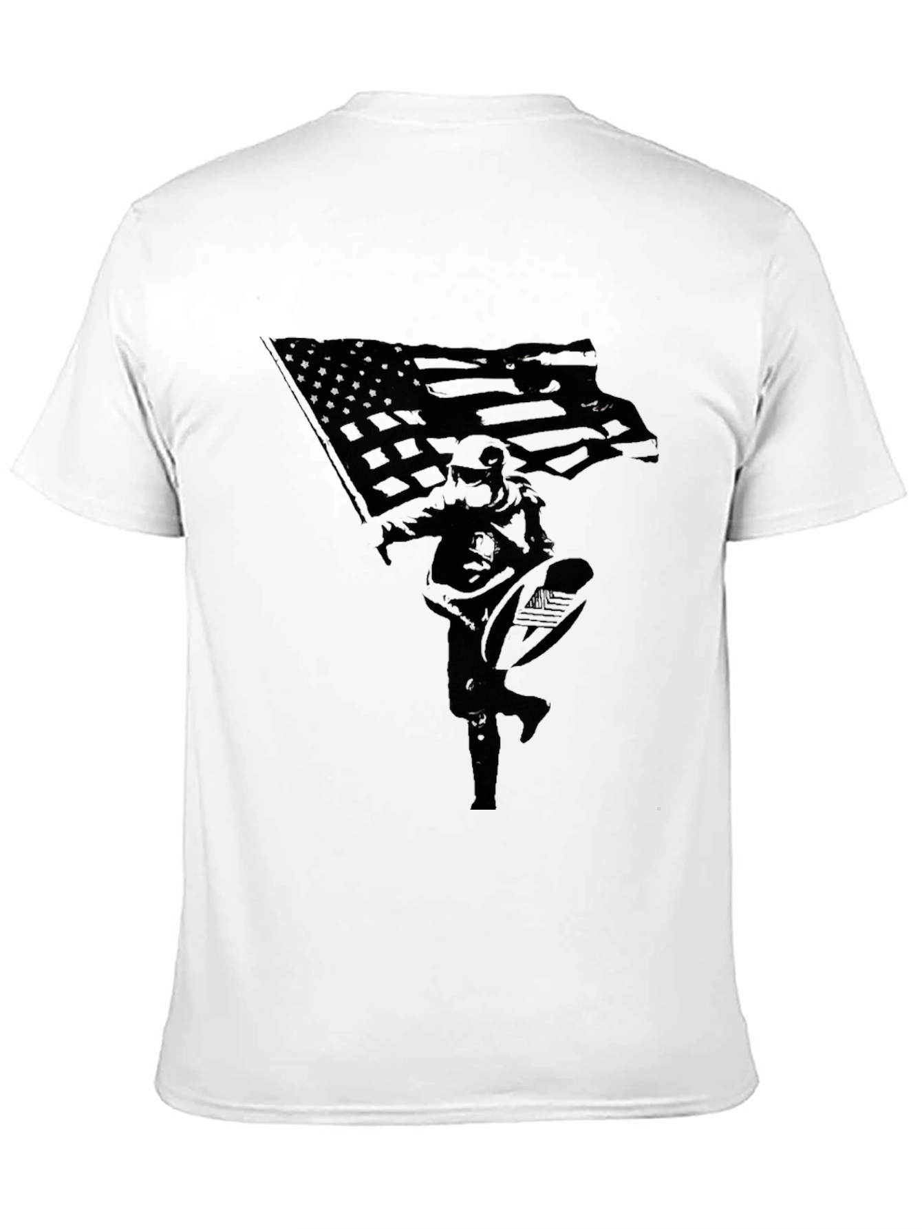 Patriotic Soldier Graphic Tee - Black