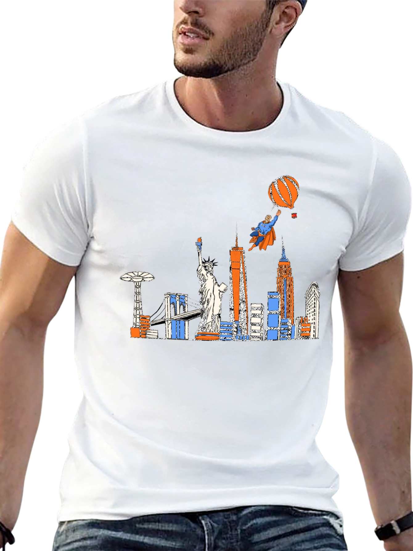 NYC Skyline Graphic Tee - Superhero Edition