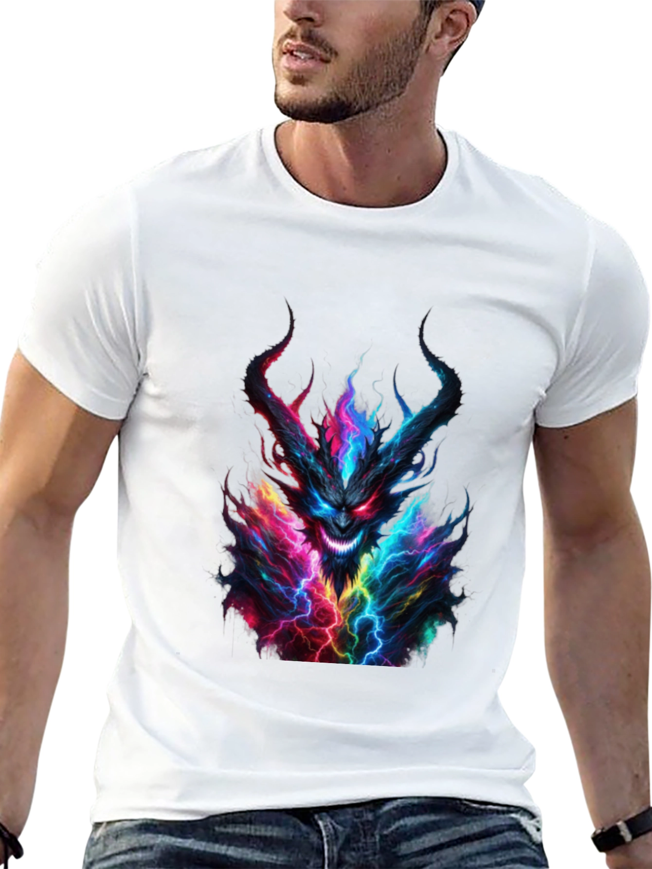 Monster Graphic Print Black T-Shirt