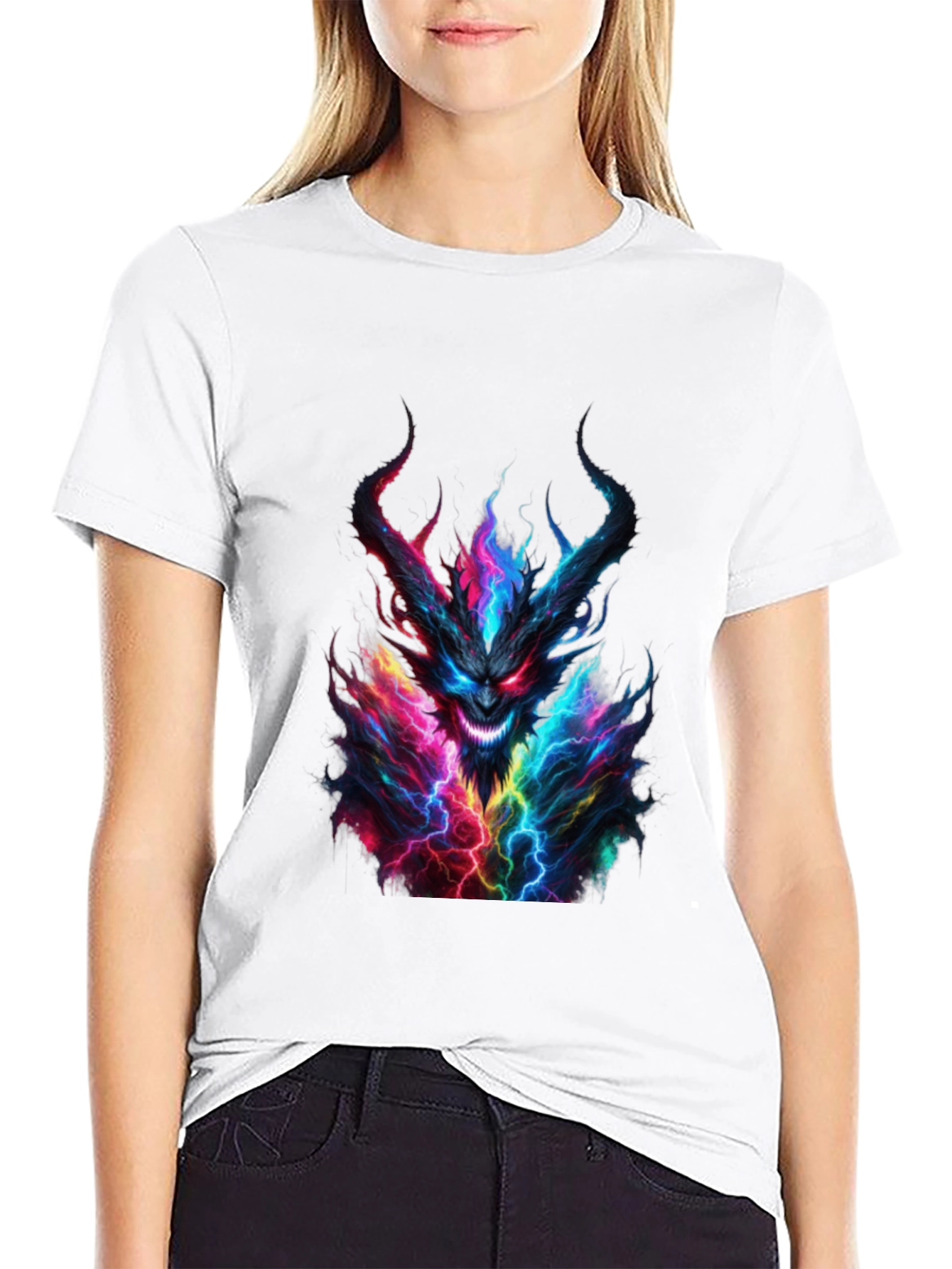 Monster Graphic Print Black T-Shirt