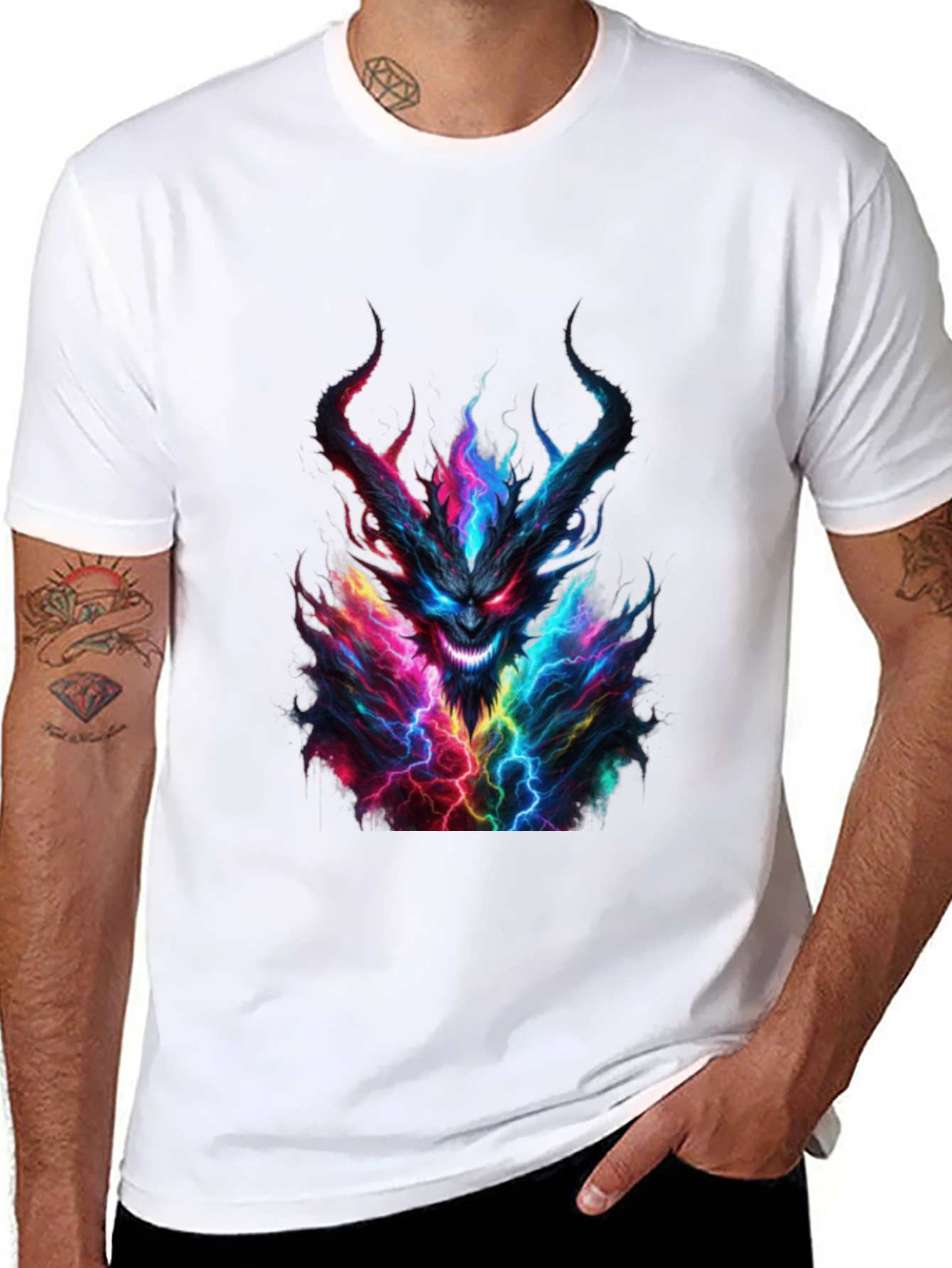 Monster Graphic Print Black T-Shirt