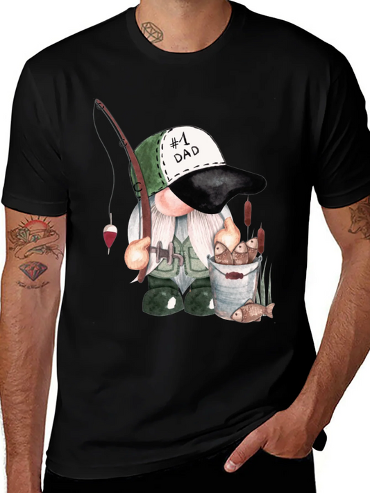 Fishing Gnome Dad T-Shirt