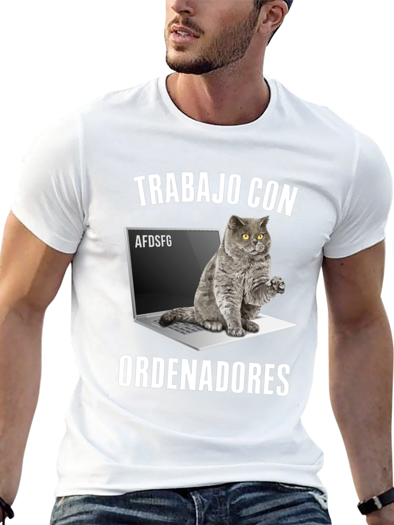 Cat Laptop Programmer Humor T-Shirt